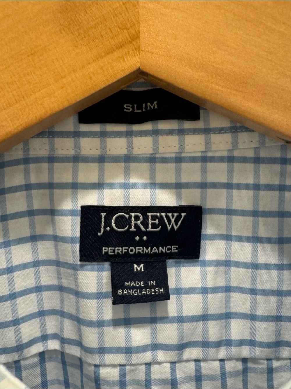 J. Crew Men’s Blue Windowpane Button-Up Shirt Medium